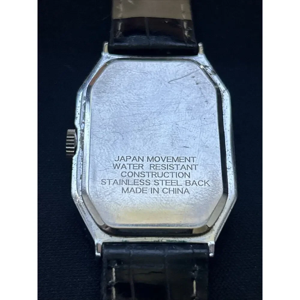 Silver Tone Black Band Women’s Quartz Watch